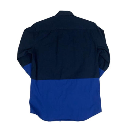 VTG 90S DKNY BLACK BLUE COLOUR BLOCK DESIGNER LONG SLEEVED SHIRT SMALL