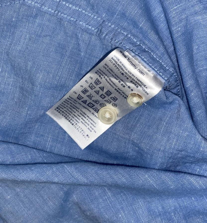VTG TOMMY HILFIGER BLUE BOTTON DOWN LONG SLEEVED SHIRT MEDIUM
