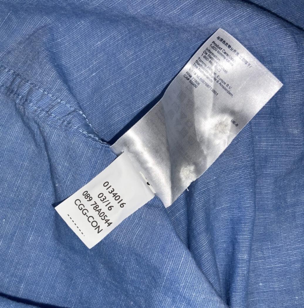 VTG TOMMY HILFIGER BLUE BOTTON DOWN LONG SLEEVED SHIRT MEDIUM