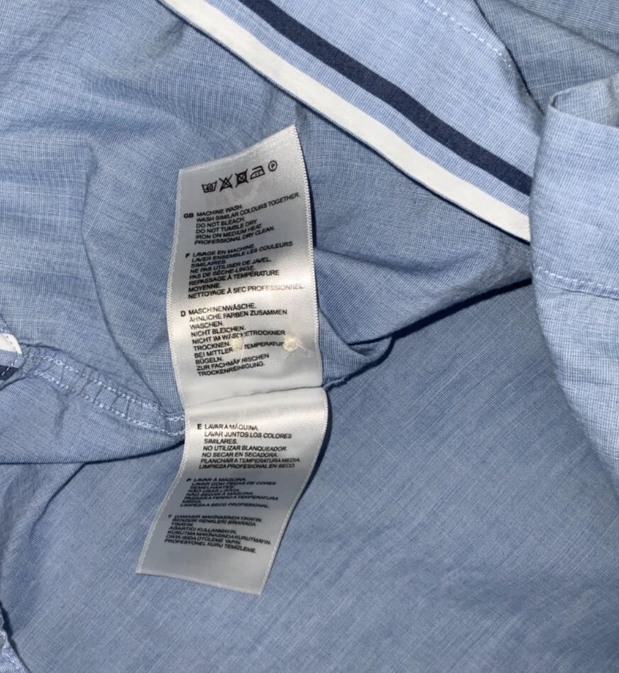 VTG FRED PERRY OXFORD LIGHT BLUE LONG SLEEVED SHIRT SMALL