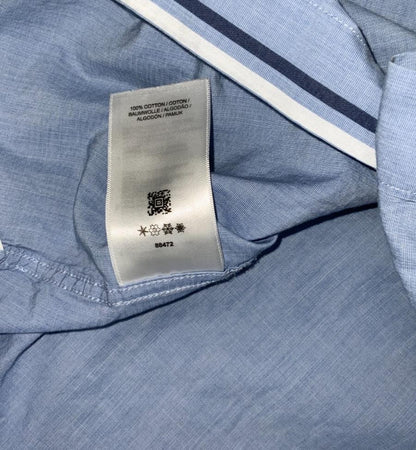 VTG FRED PERRY OXFORD LIGHT BLUE LONG SLEEVED SHIRT SMALL