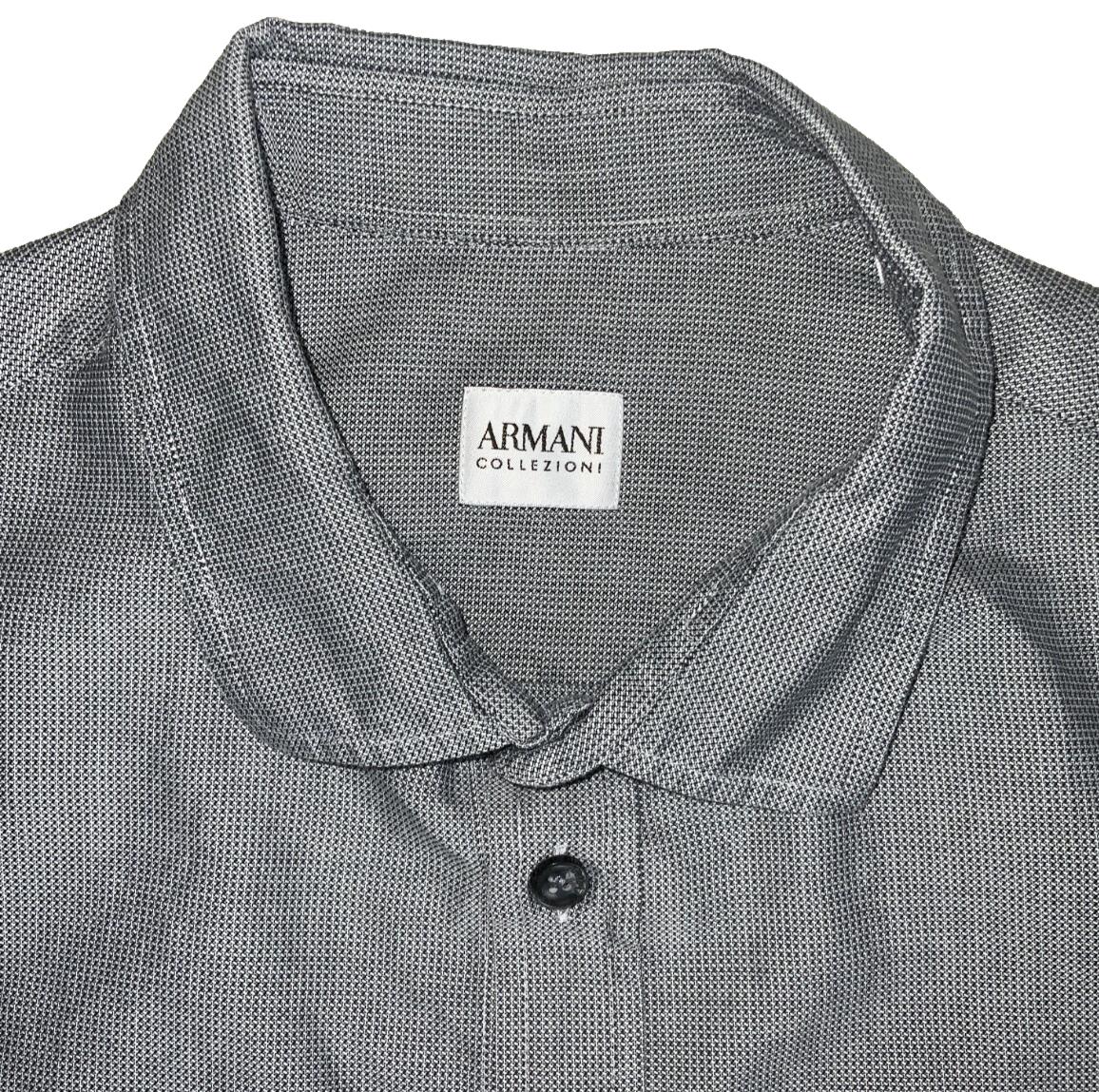 VTG ARMANI COLLEZIONI GREY BUTTON DOWN LONG SLEEVED SHIRT LARGE