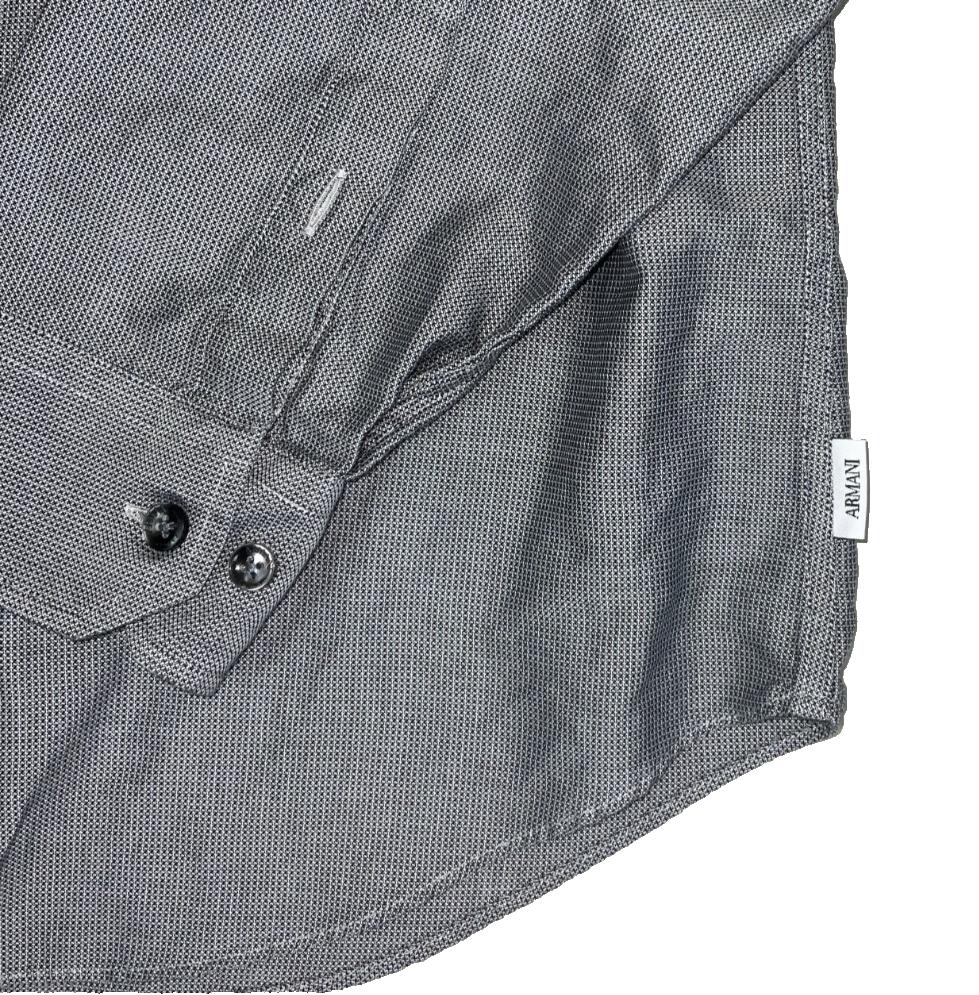 VTG ARMANI COLLEZIONI GREY BUTTON DOWN LONG SLEEVED SHIRT LARGE