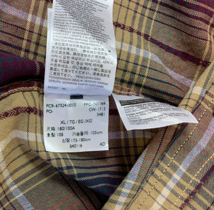 VTG 90S LEVI'S BROWN CHECK WESTERN LONG SLEEVE CASUAL LARGE