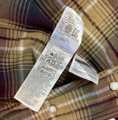 VTG 90S LEVI'S BROWN CHECK WESTERN LONG SLEEVE CASUAL LARGE