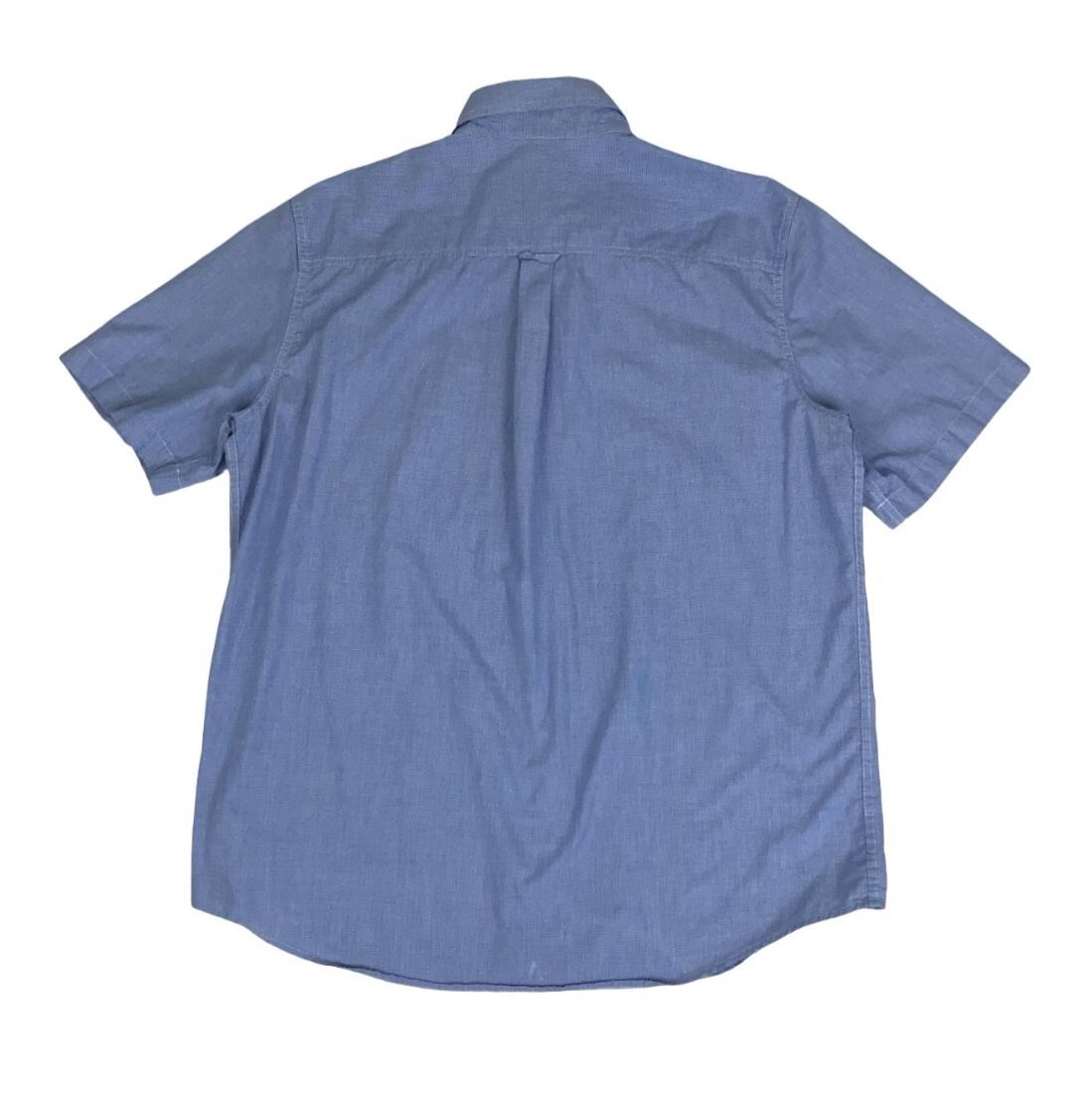 RALPH LAUREN CHAPS BLUE BUTTON-DOWN DESIGNER SHORT SLEEVED SHIRT LARGE 47"