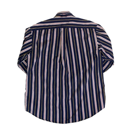 VTG 90s 00s TOMMY HILFIGER LONG-SLEEVED BUTTON-DOWN STRIPED SHIRT LARGE 47"