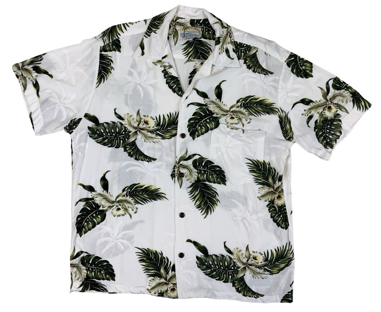 VTG RAYON TROPICAL MADE IN HAWAII HAWAIIAN ALOHA SHIRT TIKI ROCKABILLY M 40”