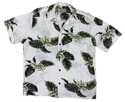 VTG RAYON TROPICAL MADE IN HAWAII HAWAIIAN ALOHA SHIRT TIKI ROCKABILLY M 40”