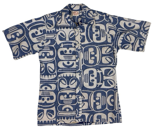 VTG GO BAREFOOT MADE IN HAWAII HAWAIIAN ALOHA SHIRT TIKI ROCKABILLY SURF S 36”