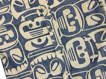 VTG GO BAREFOOT MADE IN HAWAII HAWAIIAN ALOHA SHIRT TIKI ROCKABILLY SURF S 36”