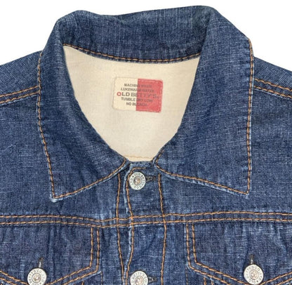 VTG 90s Y2K 'OLD BETTY'S' DARK BLUE BUTTON-UP DENIM LONG SLEEVED DRESS S 8