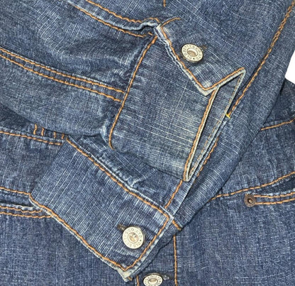 VTG 90s Y2K 'OLD BETTY'S' DARK BLUE BUTTON-UP DENIM LONG SLEEVED DRESS S 8
