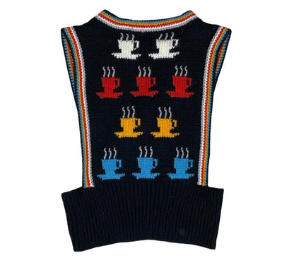 VTG 90s 'ICE CREAM' by DREAM CROP KNIT TEA-CUP GRAPHIC SLEEVELESS TOP S M L