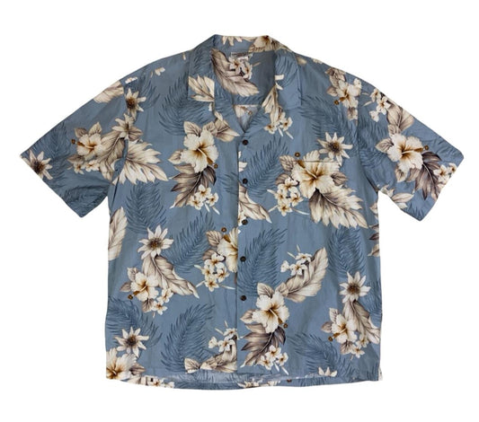 VTG PACIFIC LEGEND HAWAIIAN MADE ALOHA SHIRT COTTON TIKI ROCKABILLY 3XL 50”