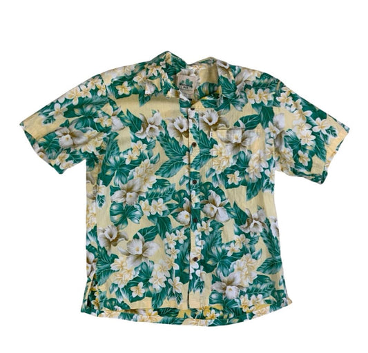 VTG PARADISE BAY HAWAIIAN MADE ALOHA SHIRT COTTON TIKI ROCKABILLY L 44”
