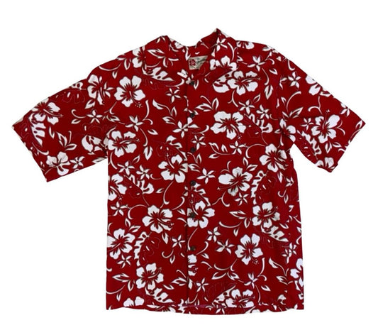 VTG HILO HATTIE HAWAIIAN MADE ALOHA SHIRT COTTON TIKI ROCKABILLY M 40”