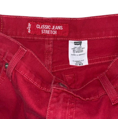 VTG 90s y2k LEVI'S RED LOW-RISE SUMMER HOLIDAY BEACH MOM DENIM SHORTS S 10