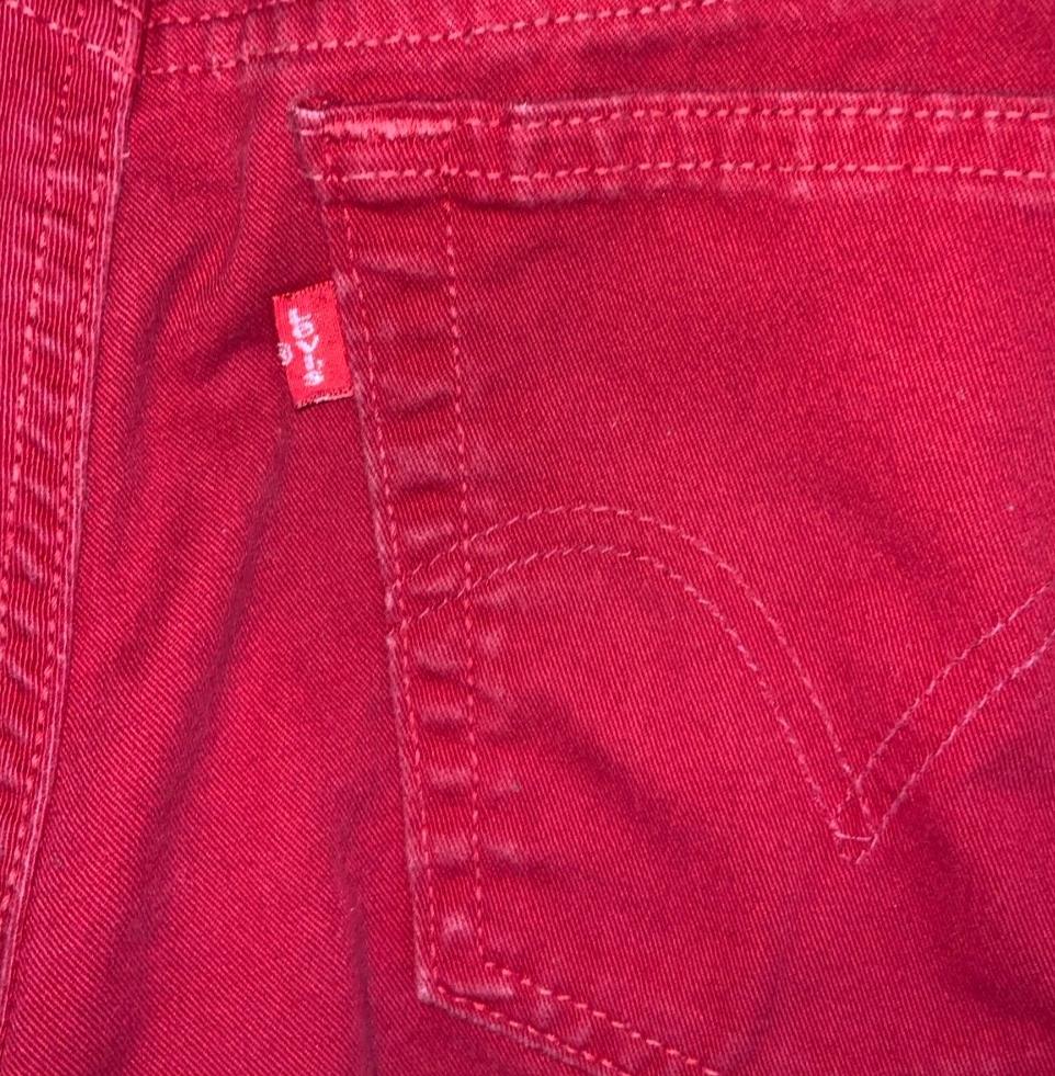 VTG 90s y2k LEVI'S RED LOW-RISE SUMMER HOLIDAY BEACH MOM DENIM SHORTS S 10