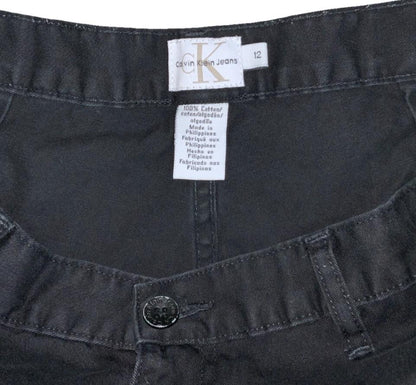 VTG 90s 'CALVIN KLEIN JEANS' BLACK CARGO SUMMER BEACH HOLIDAY HOT PANTS SHORTS M