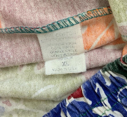 VTG HIGHT-WAISTED COLOURFUL FLORAL PATTERN HAWAIIAN SURF BEACH SHORTS (ONE SIZE)