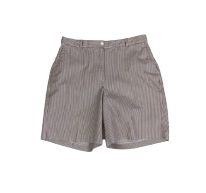 VTG 90s 'EP PRO' BROWN WHITE STRIPE MOM HIGH-WAIST GOLF SUMMER SHORTS SMALL 10