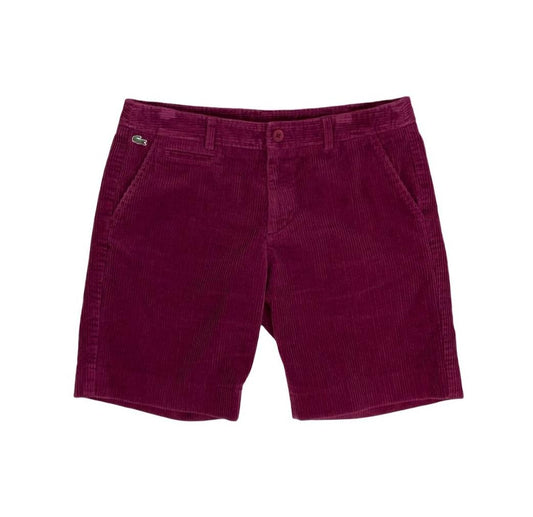 VTG 90s y2k 'LACOSTE' PINK CORDUROY SUMMER BEACH HOLIDAY SHORTS M 12 14