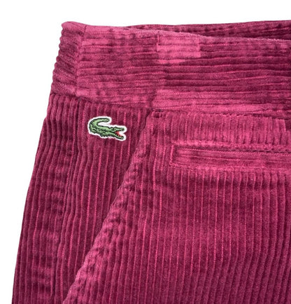 VTG 90s y2k 'LACOSTE' PINK CORDUROY SUMMER BEACH HOLIDAY SHORTS M 12 14
