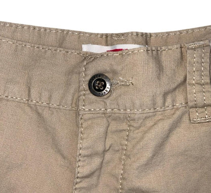 VTG 90s y2k 'LEVI'S' BEIGE CARGO RED TAB HIKING BEACH SUMMER MIDI SHORTS S