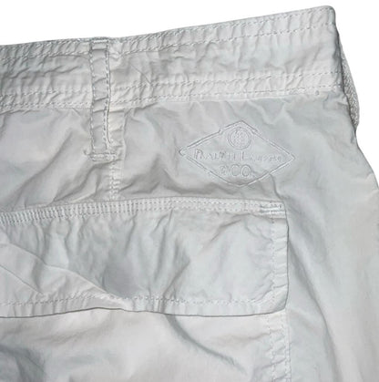 VTG 90s POLO by RALPH LAUREN WHITE CARGO BEACH SUMMER HOLIDAY SHORTS M 14