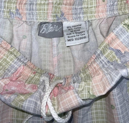 VTG 90s y2k 'BLAIR' PASTEL BUTTERFLY STRIPES PINK BLUE GREEN CASUAL BEACH SHORTS