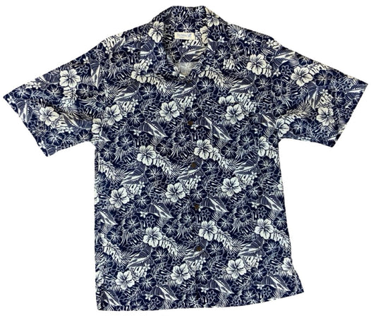 VTG FREE NATURE HAWAIIAN MADE ALOHA SHIRT COTTON TIKI ROCKABILLY HAWAII SMALL