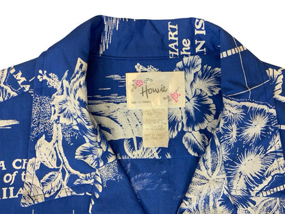 VTG HOWIE HAWAIIAN MADE ALOHA SHIRT COTTON TIKI ROCKABILLY HAWAII LARGE XL