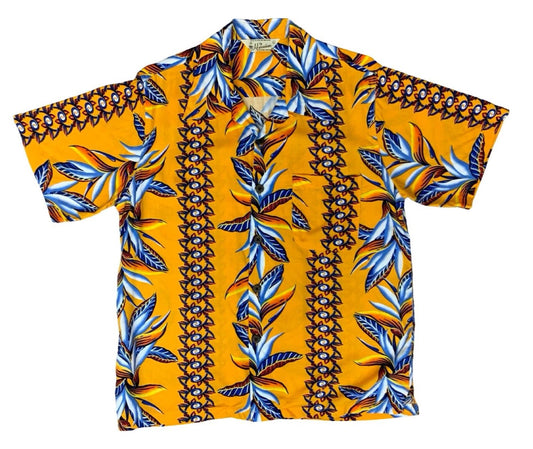 VTG HAWAIIAN HISTORY BOOK HAWAIIAN MADE ALOHA SHIRT COTTON TIKI ROCKABILLY M