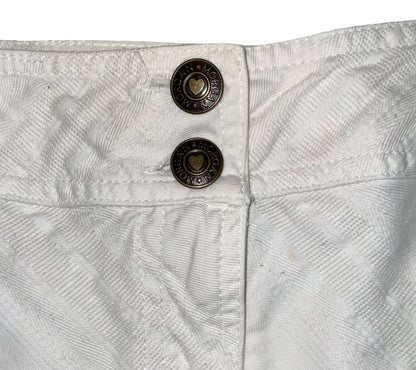 VTG 90s y2k 'MORGAN DE TOI' WHITE MID RISE TEXTURED FLORAL LAYERED MINI SKIRT M