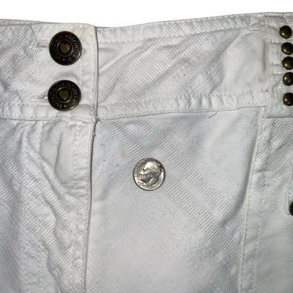 VTG 90s y2k 'MORGAN DE TOI' WHITE MID RISE TEXTURED FLORAL LAYERED MINI SKIRT M