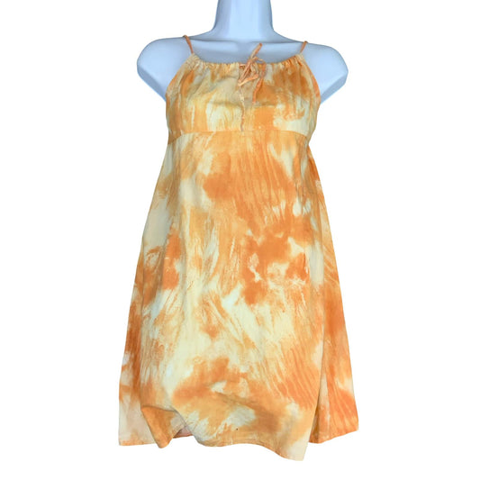 VTG 90s 'MISS SIXTY' ORANGE  TIE DYE SLEEVELESS TUNIC BEACH SUMMER DRESS S 8 10