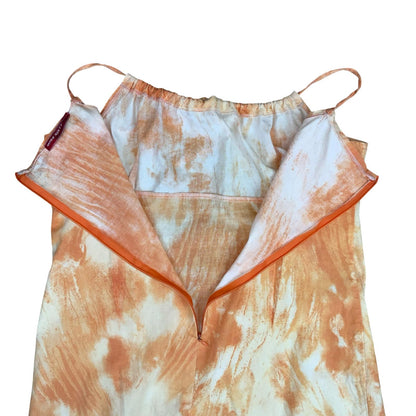 VTG 90s 'MISS SIXTY' ORANGE  TIE DYE SLEEVELESS TUNIC BEACH SUMMER DRESS S 8 10