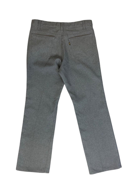 VTG 70s USA MADE LEVIS POLYESTER BOOTCUT SLACKS TROUSERS BLACK/GOLD TAB W33 L30