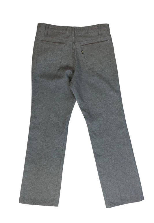VTG 70s USA MADE LEVIS POLYESTER BOOTCUT SLACKS TROUSERS BLACK/GOLD TAB W33 L30