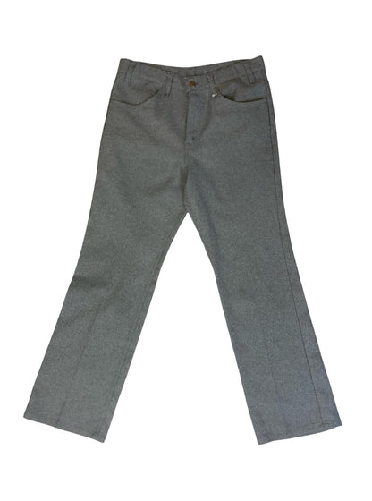 VTG 70s USA MADE LEVIS POLYESTER BOOTCUT SLACKS TROUSERS BLACK/GOLD TAB W33 L30