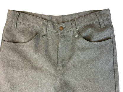 VTG 70s USA MADE LEVIS POLYESTER BOOTCUT SLACKS TROUSERS BLACK/GOLD TAB W33 L30