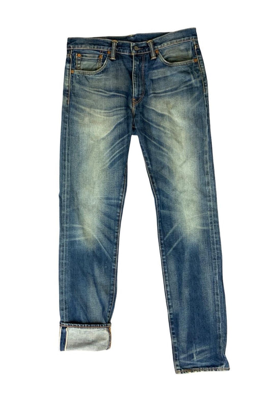 LEVIS 508 REDLINE SELVEDGE MENS RED TAB RAW DENIM JEANS ROCKABILLY 34” W 31” L