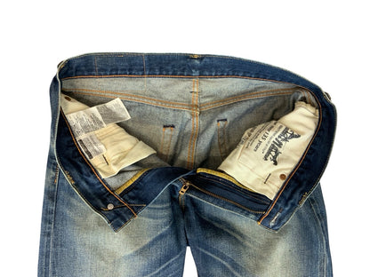 LEVIS 508 REDLINE SELVEDGE MENS RED TAB RAW DENIM JEANS ROCKABILLY 34” W 31” L