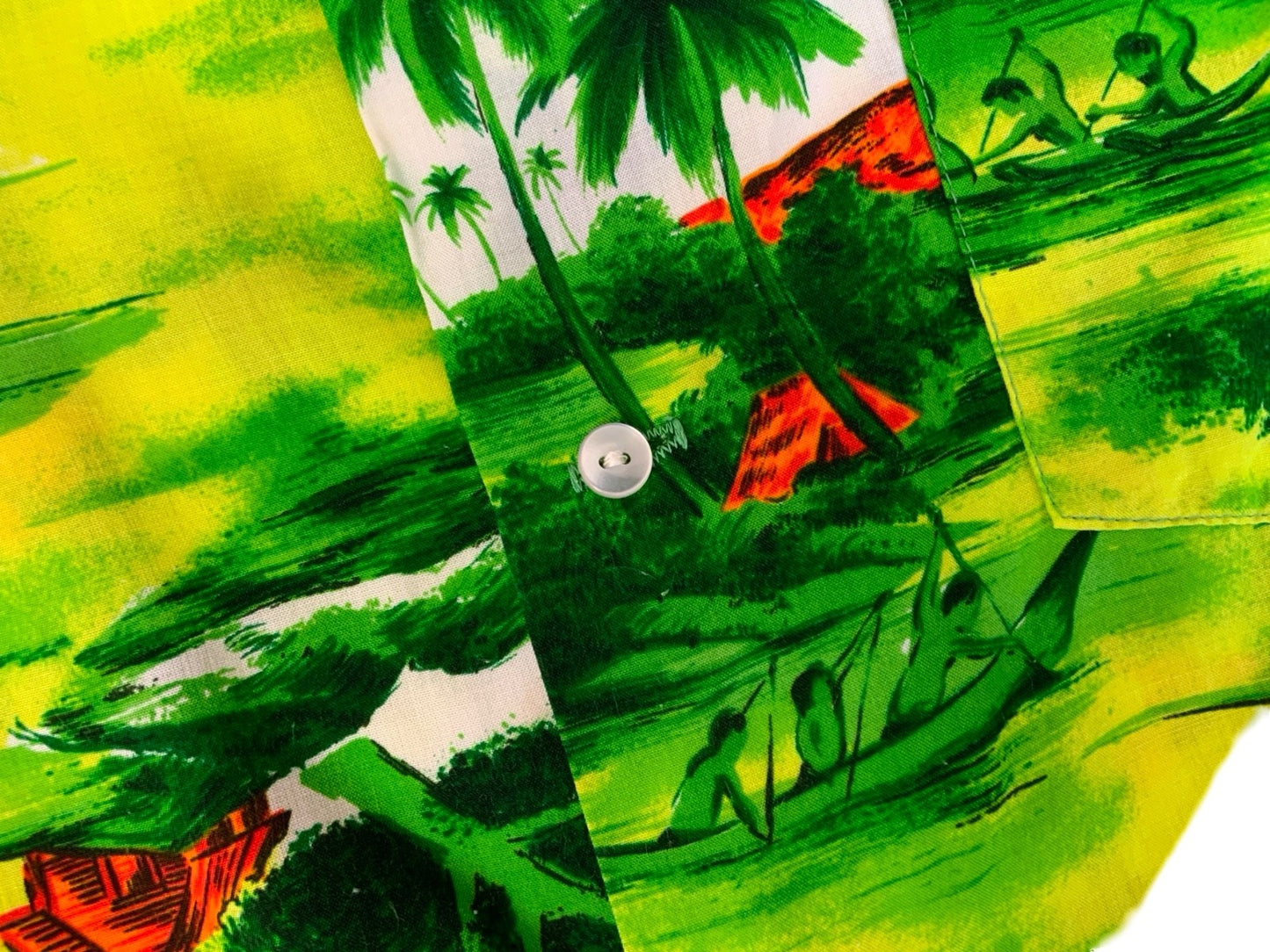 VTG HAWAIIAN MADE ALOHA SHIRT COTTON TIKI ROCKABILLY HAWAII SURF LONGBOARD LARGE