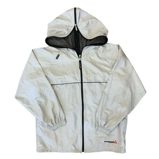 VTG 90s 'LE COQ SPORTIF' WHITE RARE REVERSIBLE SPORTSWEAR ANORAK WINDBREAKER 2XL