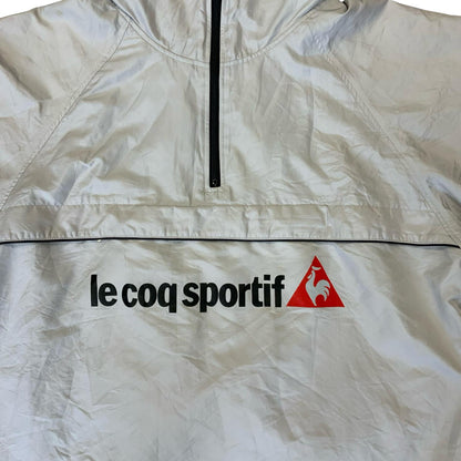 VTG 90s 'LE COQ SPORTIF' WHITE RARE REVERSIBLE SPORTSWEAR ANORAK WINDBREAKER 2XL