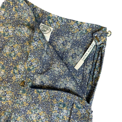 VTG 90s 00s 'LAURA ASHLEY' BLUE GREEN FLORAL WIDE LEG LIGHTWEIGHT TROUSERS XS 6