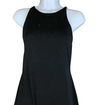 'LAUREN RALPH LAUREN' BLACK SLEEVELESS DIAMANTÉ EMBELLISHED MAXI DRESS UK 8/10