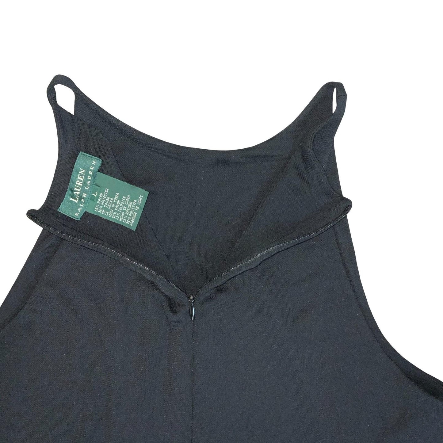 'LAUREN RALPH LAUREN' BLACK SLEEVELESS DIAMANTÉ EMBELLISHED MAXI DRESS UK 8/10